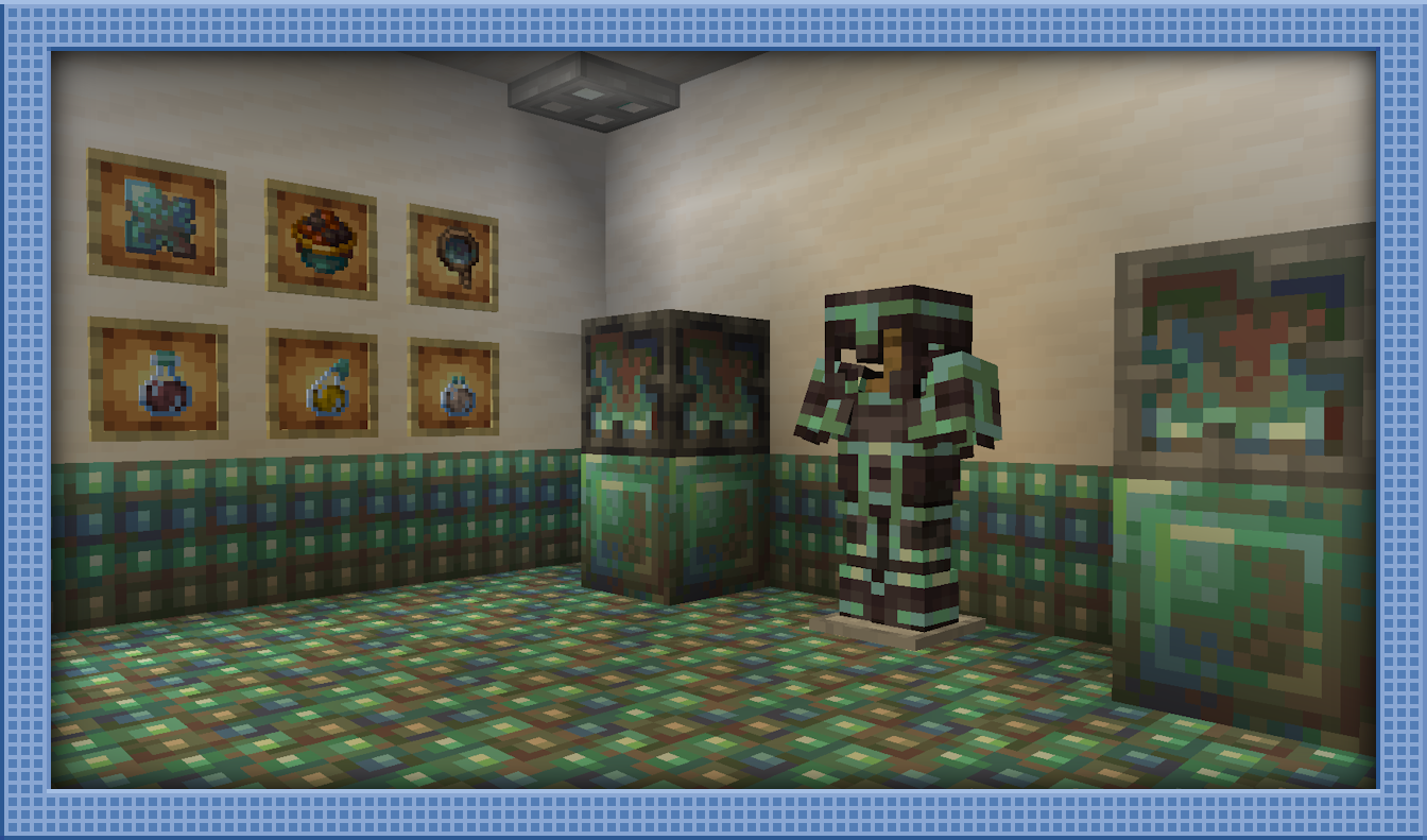 Turqouise blocks, ore, trims, alongside Caviar, a Monocle, and Subtle Potions